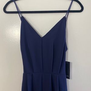 Navy jumpsuit with tie in back